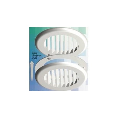 B&B Molders 701-016-00006 A/C Coolvent Ceiling Grill, 1/4in Collar, Directional adjustable, White IV-CVF-WHT